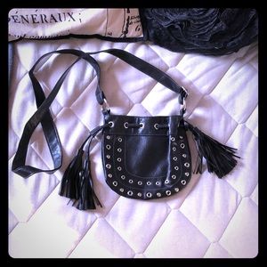 Black Studded Cross Body Giannini Bag